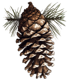 White Pine Cone and Tassel