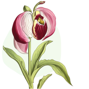 Minnesota state flower - Pink-White Lady Slipper