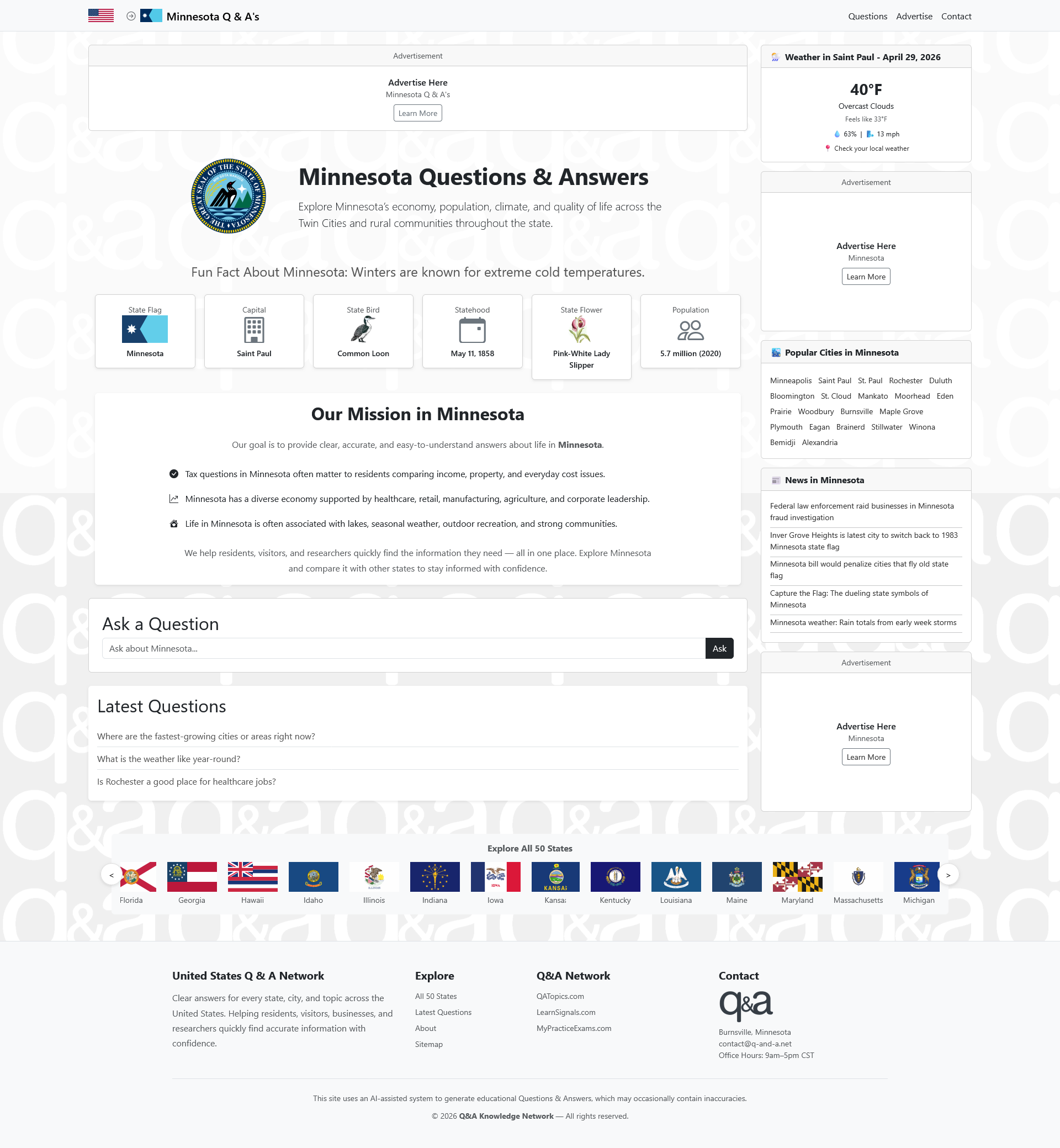 State Page Advertisement